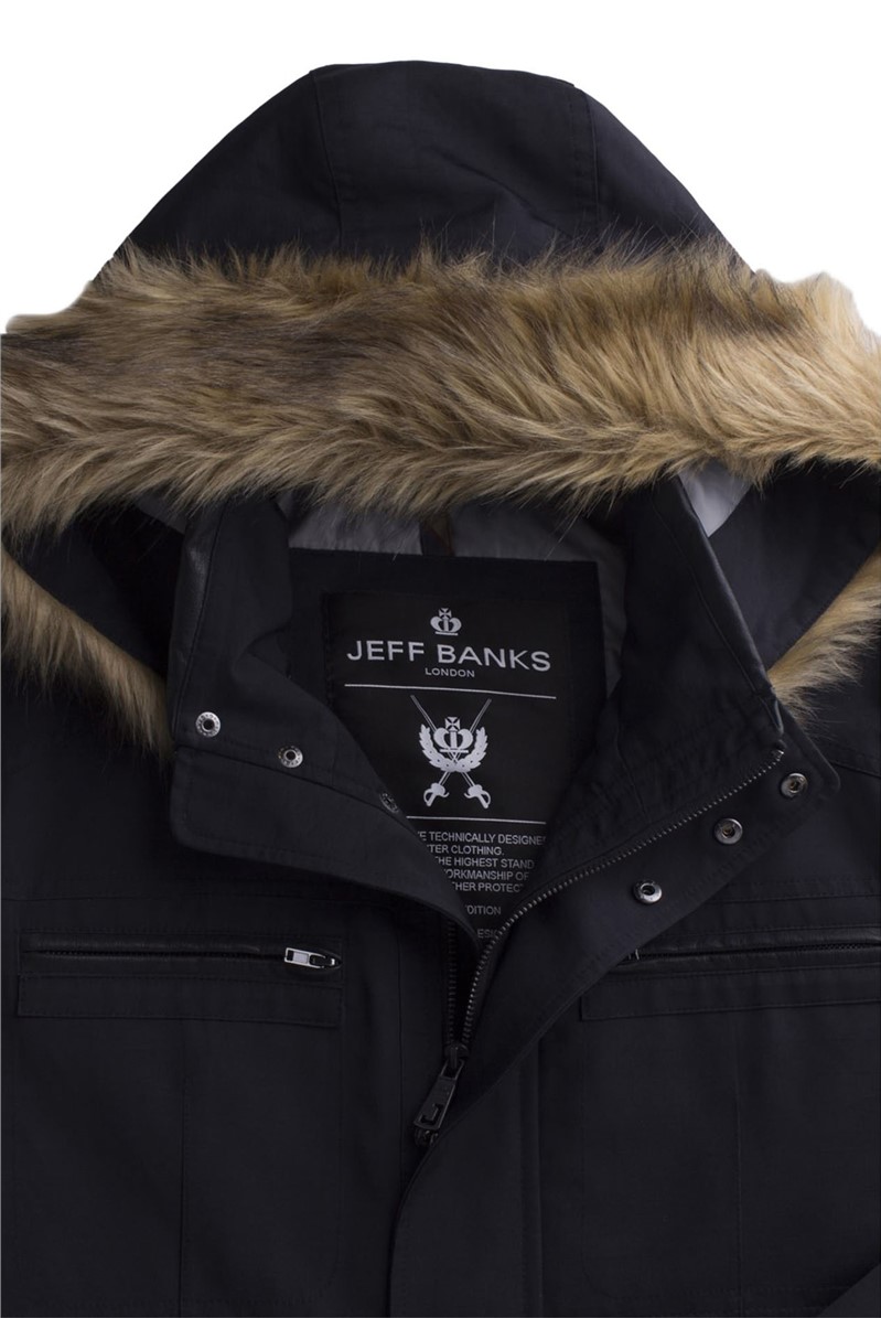 Jeff Banks Navy Blue Utility Jacket with Hood Suit Direct