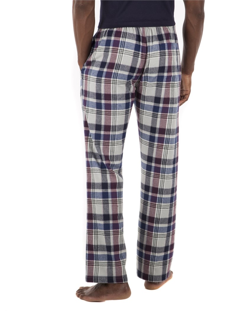 Racing Green Brushed Wine Check Lounge Pants