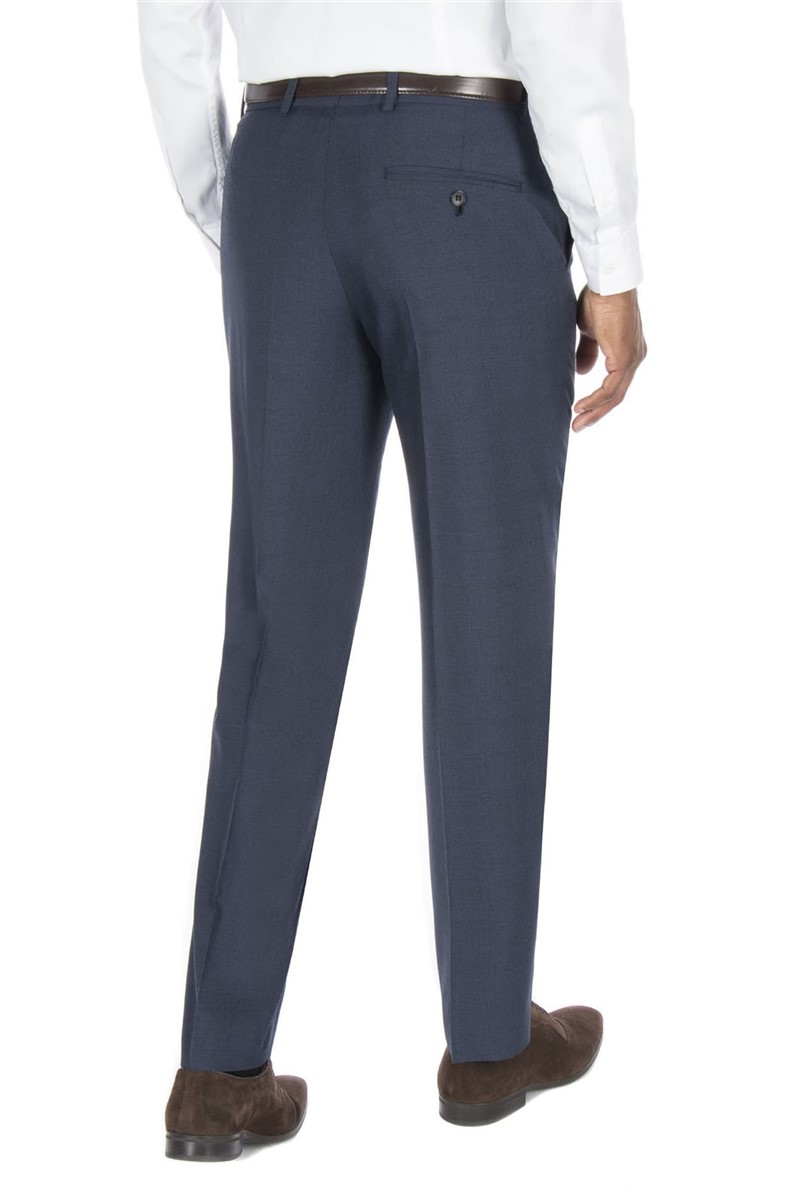  Navy Check Regular Fit Trouser