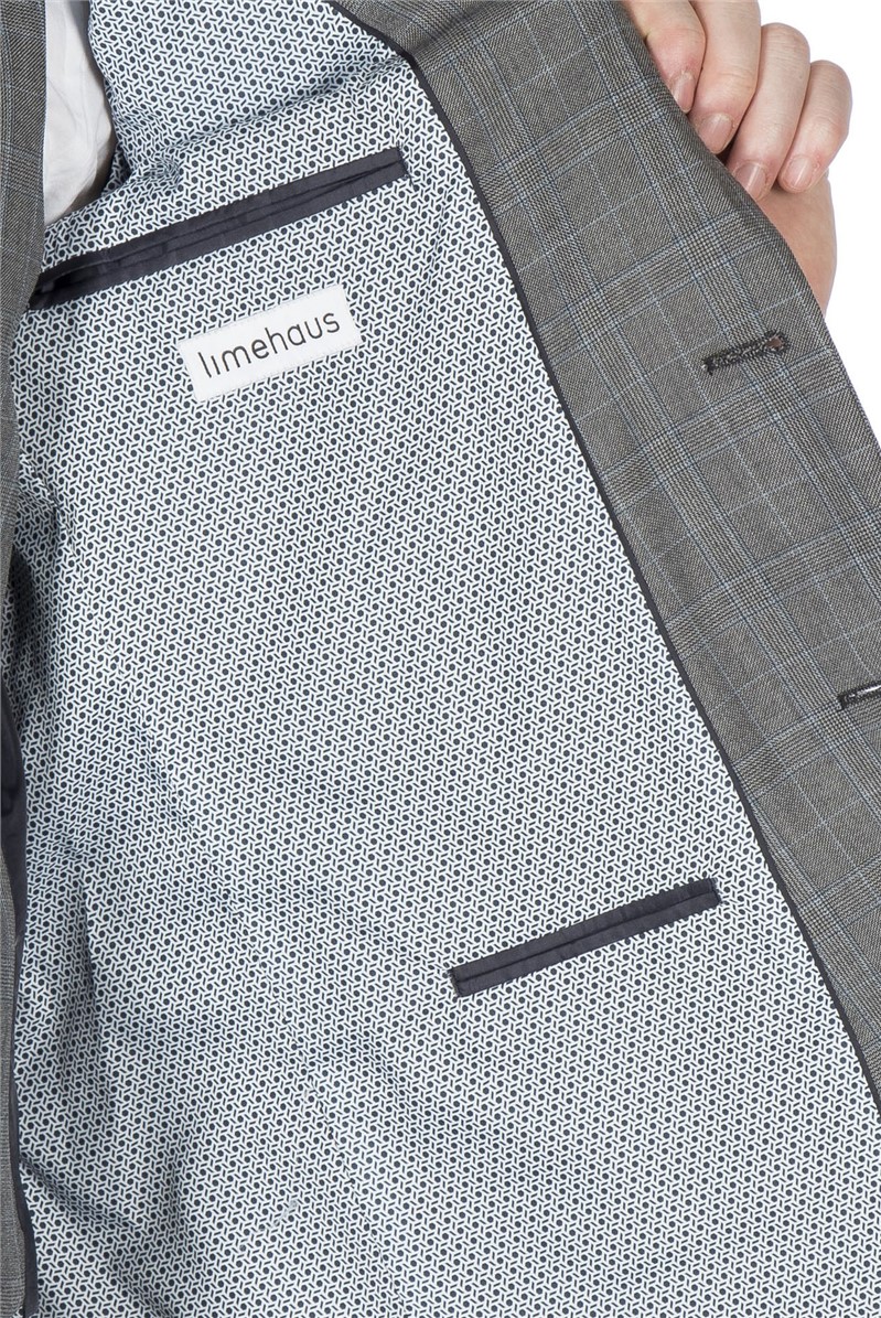  Grey Checked Slim Fit Suit