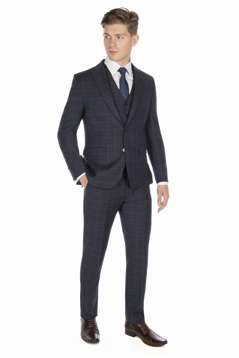 Stvdio Blue with Teal Overcheck Ivy League Suit Jacket