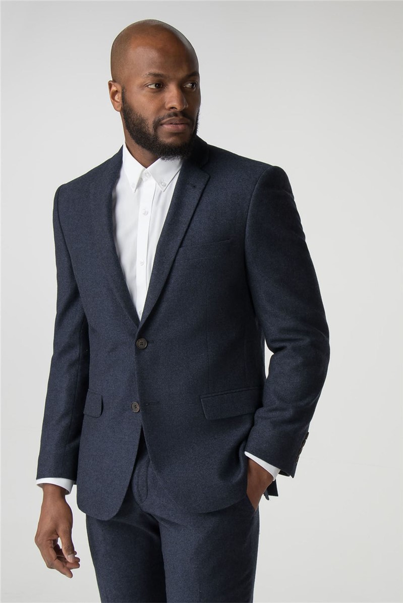  Blue Donegal Tailored Fit Wool Blend Suit Jacket