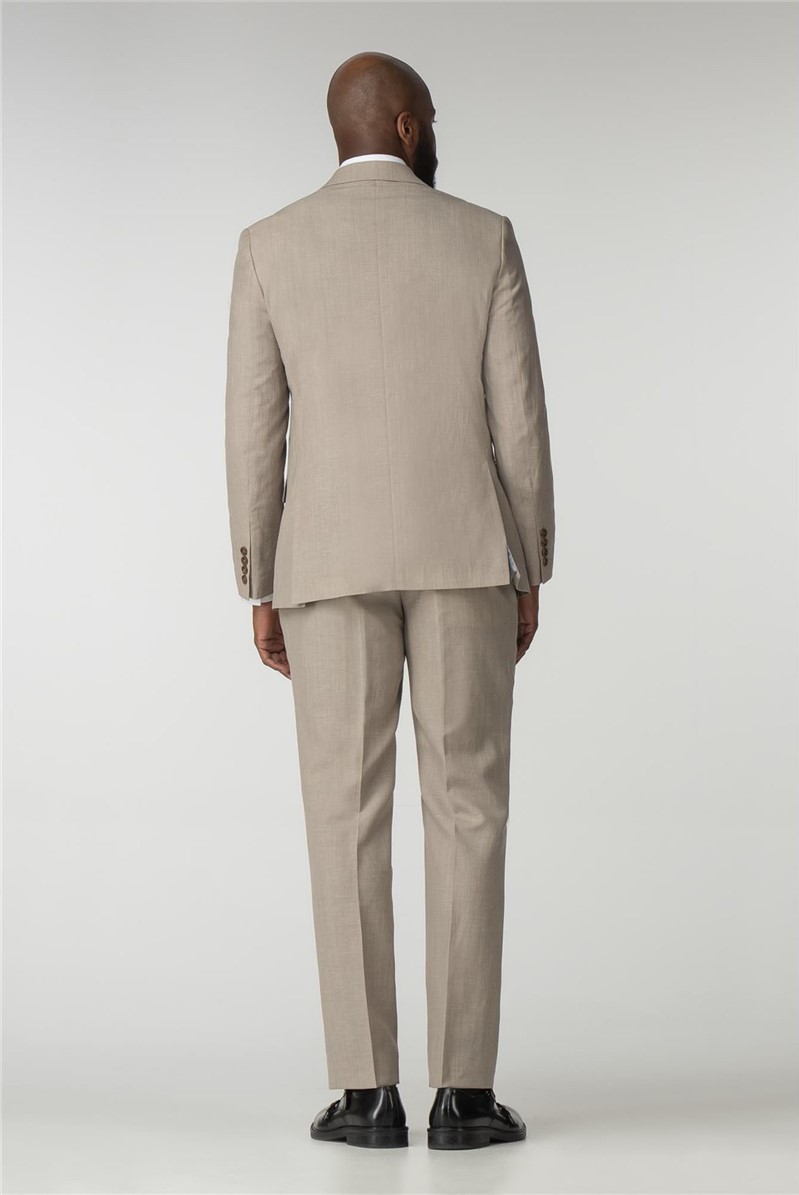 Linen Cotton Suit in Oatmeal, Tailored Linen Suits