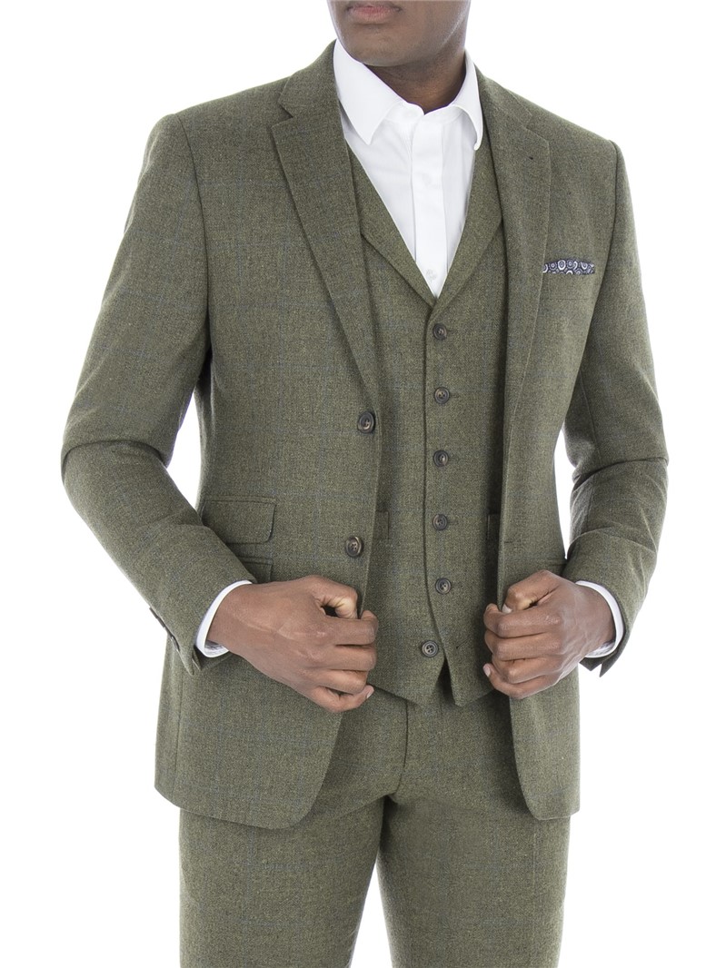  Green Check Tailored Fit Formal Jacket