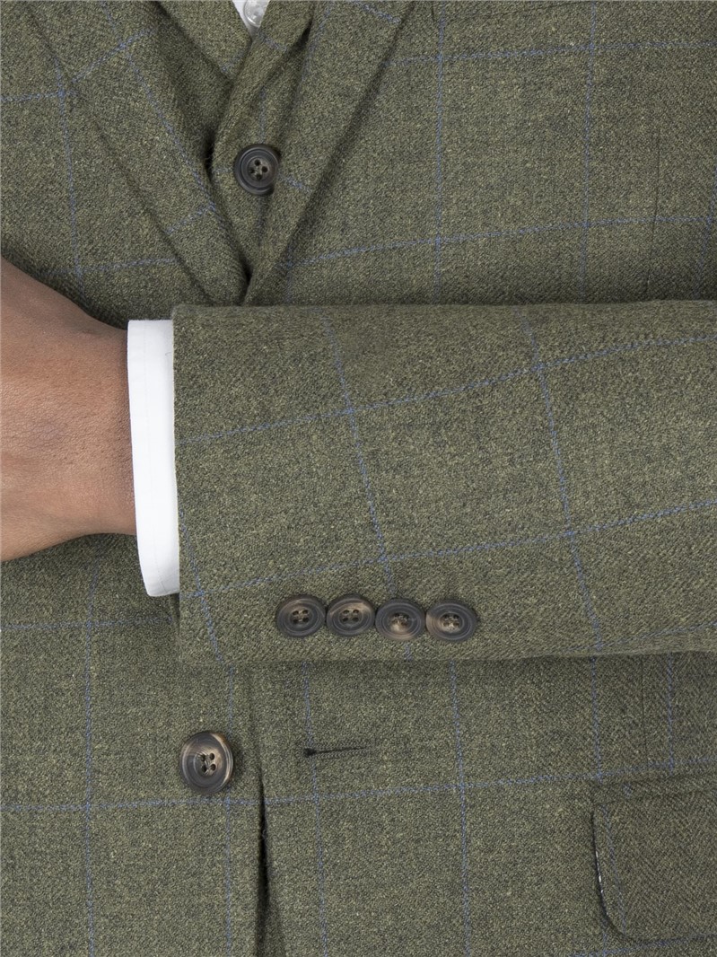  Green Check Tailored Fit Formal Jacket