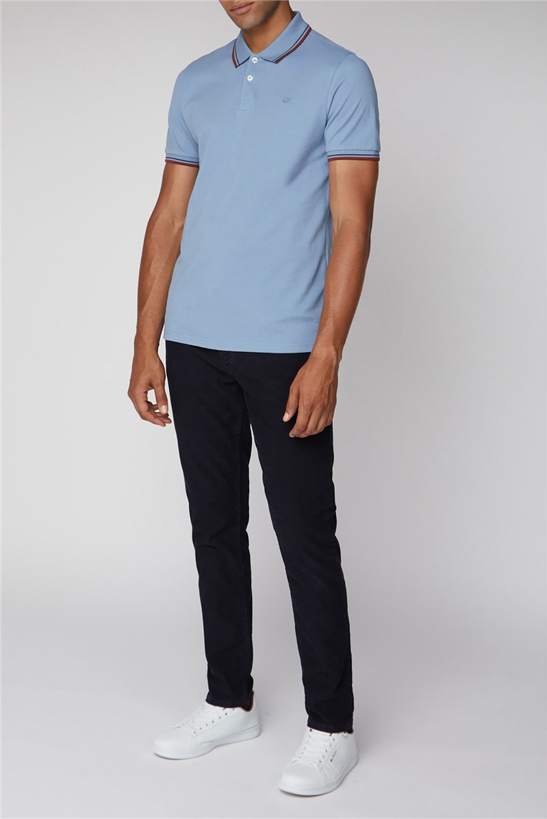 Ben Sherman | Light Indigo Blue Romford Polo | SuitDirect.co.uk