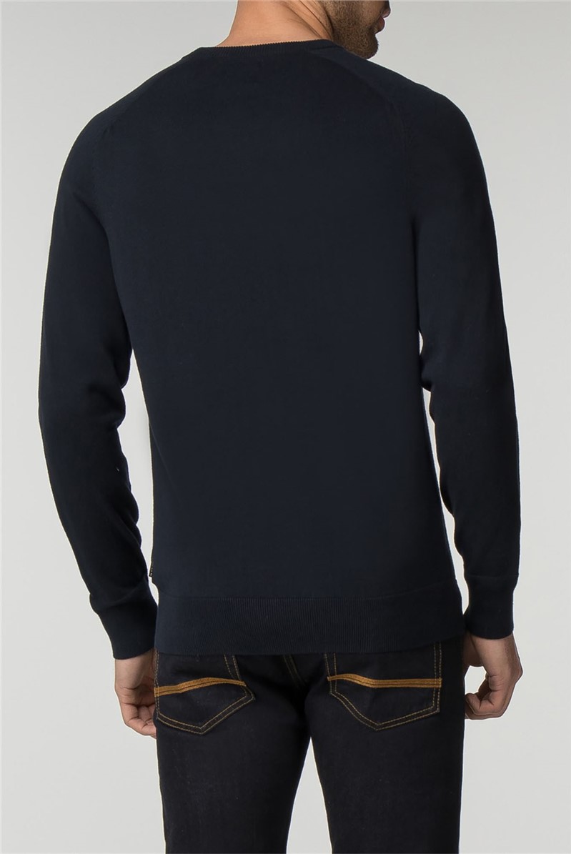  Navy Cotton Crew Neck Jumper