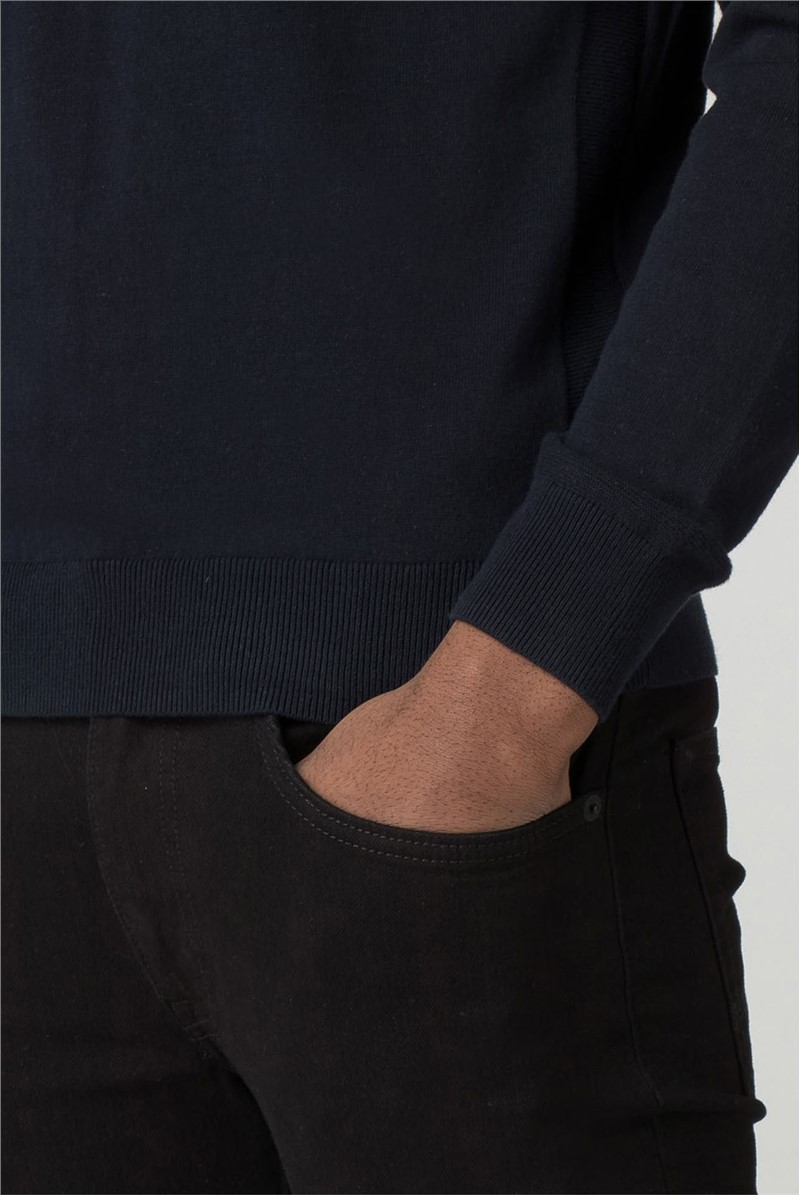  Navy Cotton Crew Neck Jumper