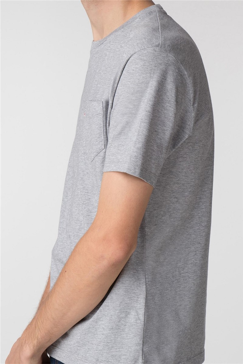  Grey Pocket Crew Neck T-Shirt