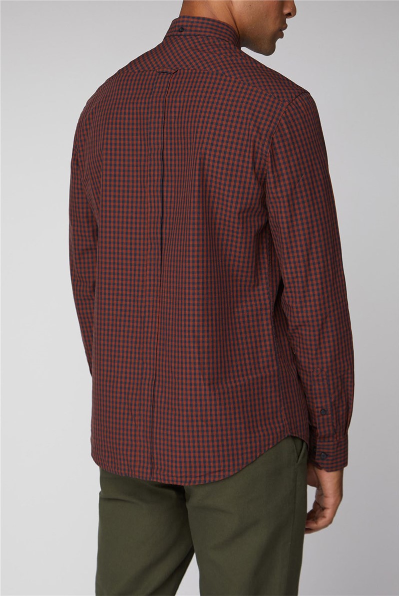  Long Sleeve Brown Gingham Shirt