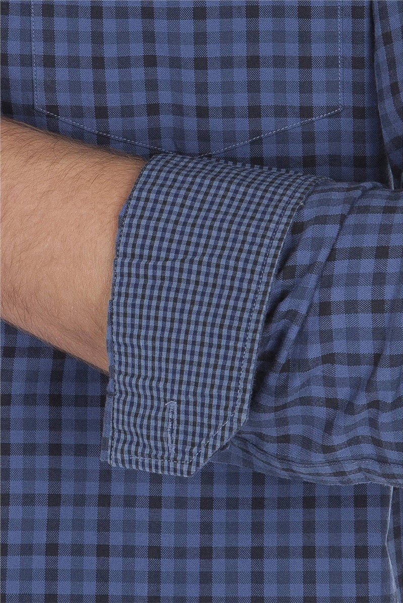  Long Sleeve Blue Gingham Shirt