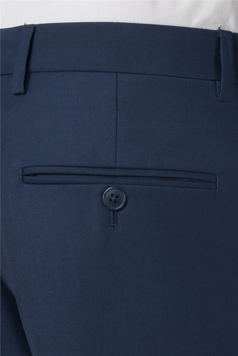 Branded | Sapphire Blue Twill Skinny Trousers | SuitDirect.co.uk