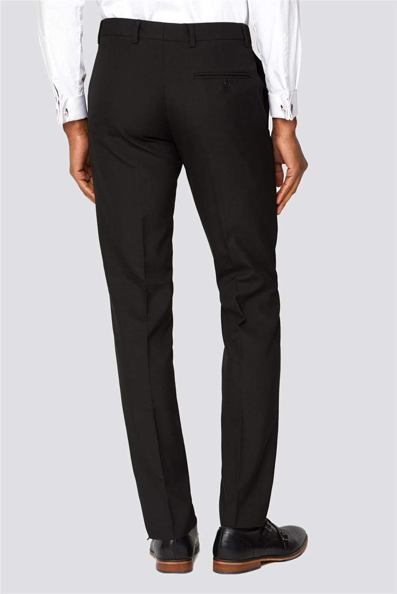 Branded Black Slim Fit Suit Trousers