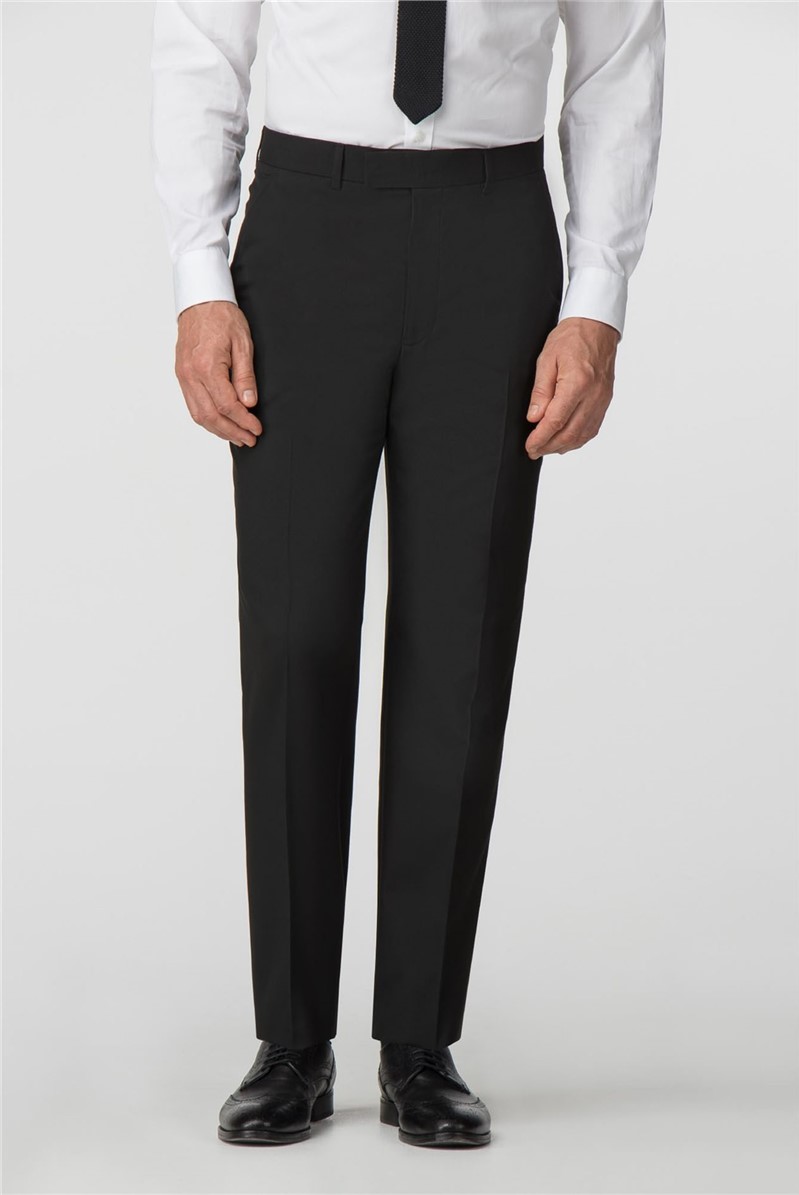 Scott & Taylor | Black Panama Regular Fit Trousers | Suit Direct