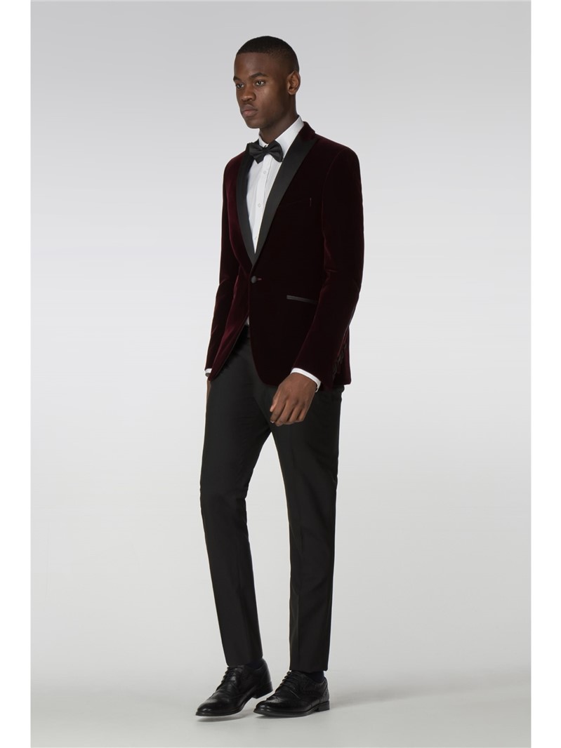  Merlot Velvet Slim Fit Dresswear Jacket