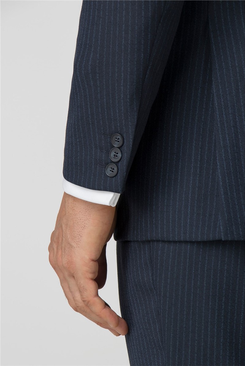 Pierre Cardin Navy Stripe Regular Fit Suit