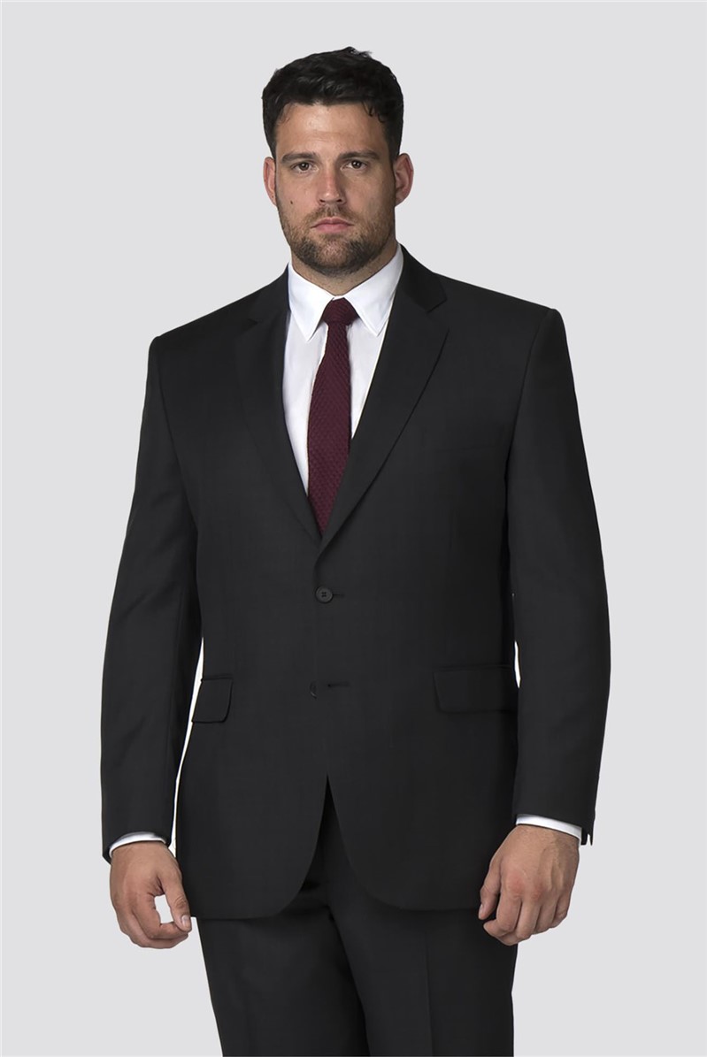 British Tailor Big+Tall | Black Semi-Plain Suit | Suit Direct