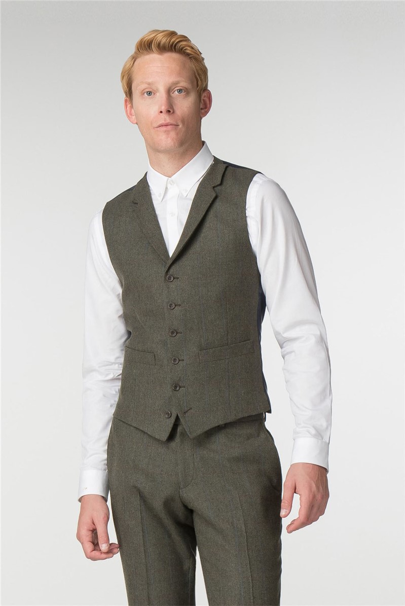 Racing Green Green Check Tailored Fit Waistcoat