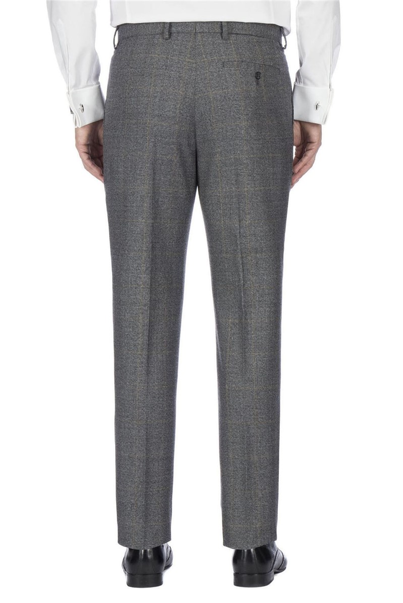 Studio Grey with caramel overcheck flat front slim fit ivy league suit ...