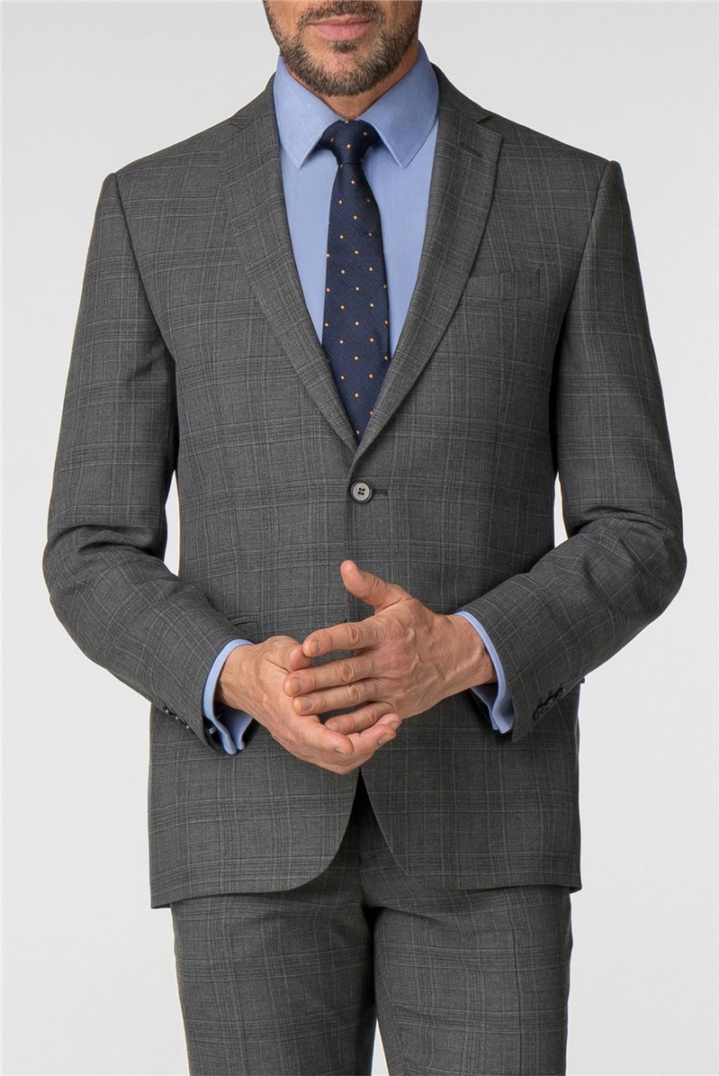  Charcoal Check Tailored Fit Jacket