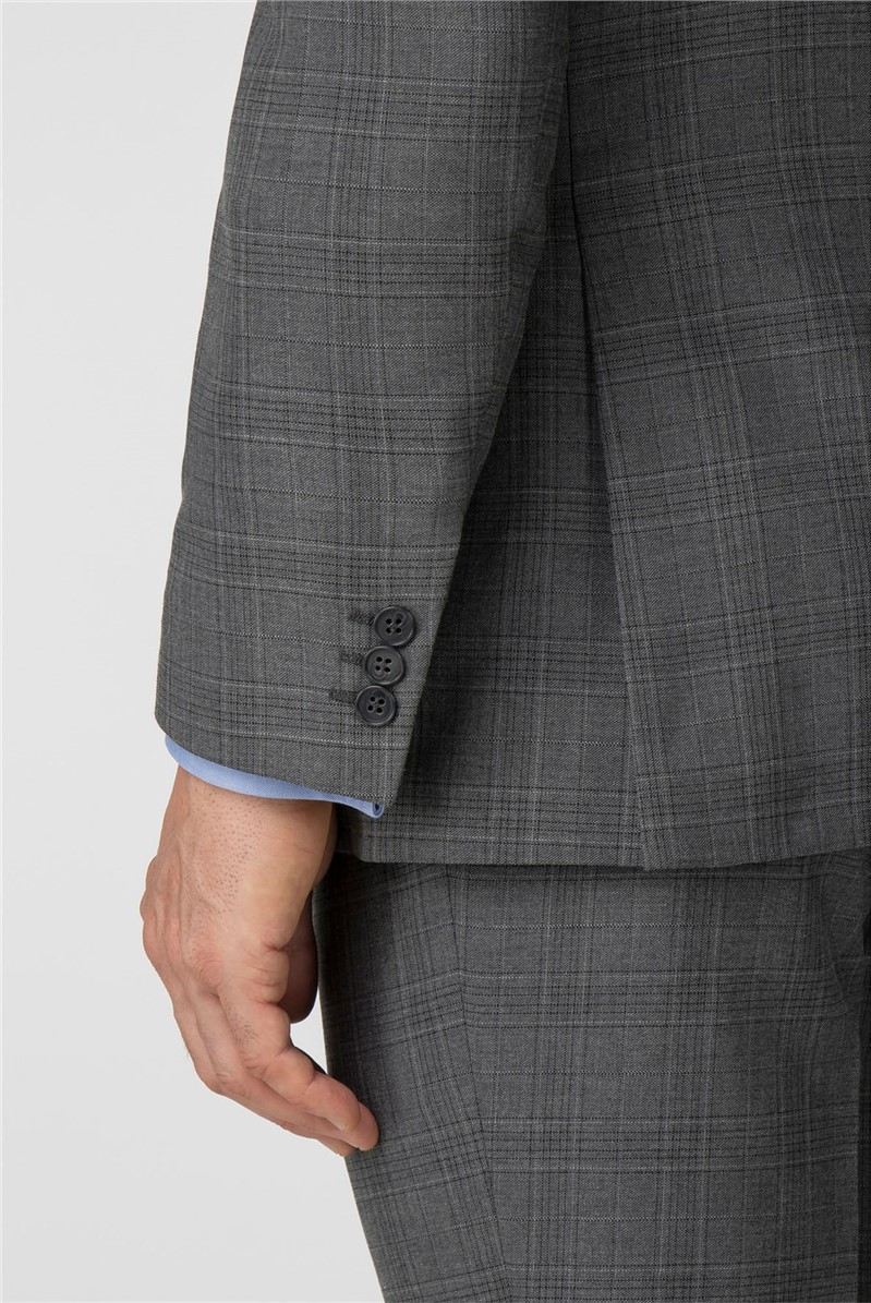  Charcoal Check Tailored Fit Jacket