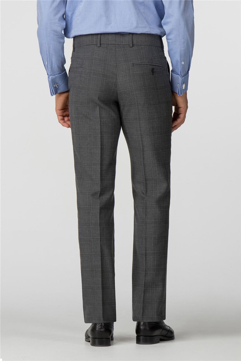 Scott & Taylor Charcoal Check Tailored Fit Trousers