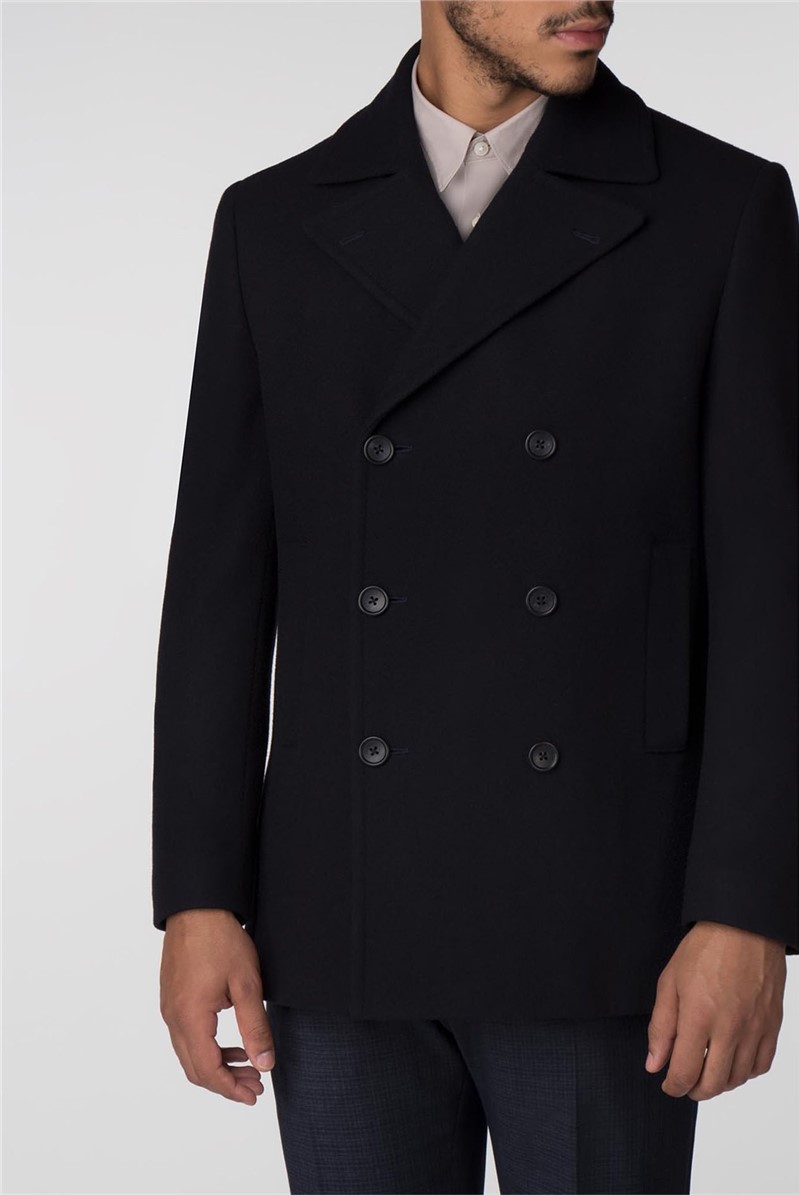  Navy Melton Slim Fit Peacoat