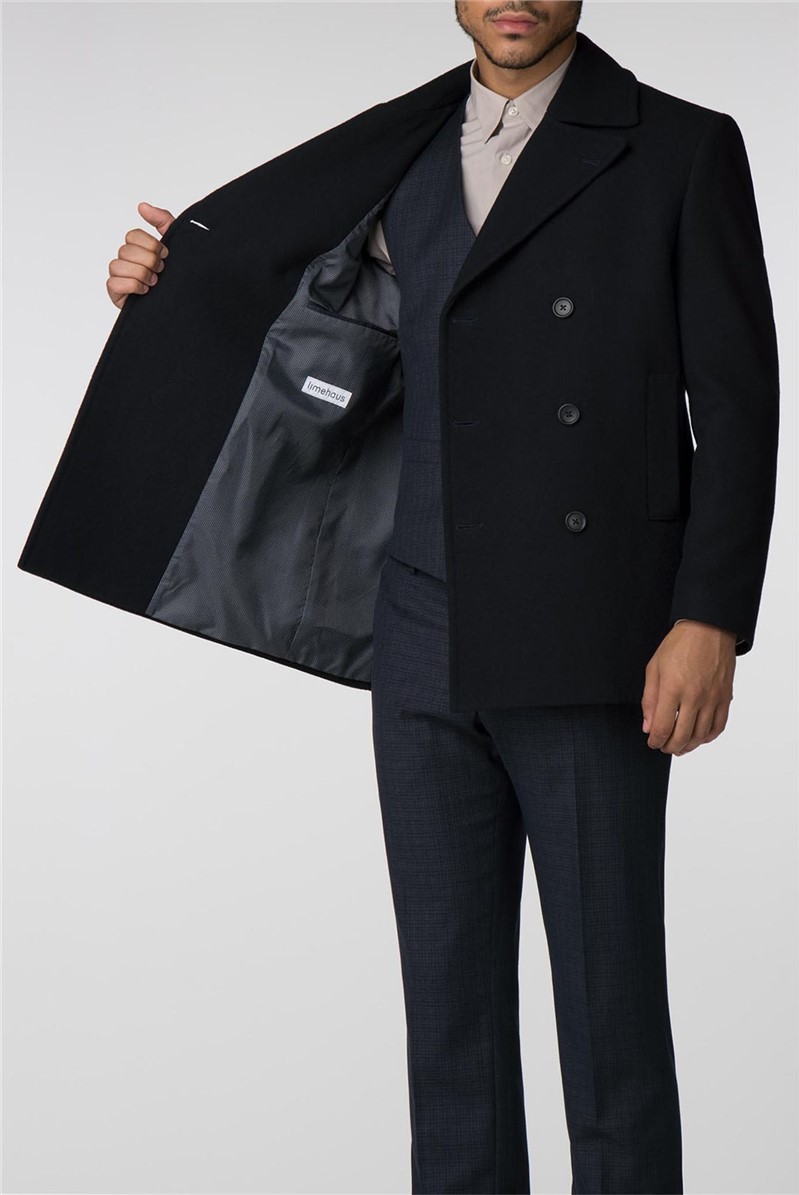  Navy Melton Slim Fit Peacoat