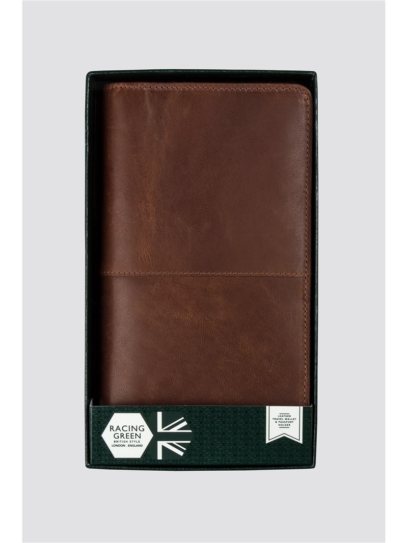Racing Green Leather Travel Document Holder