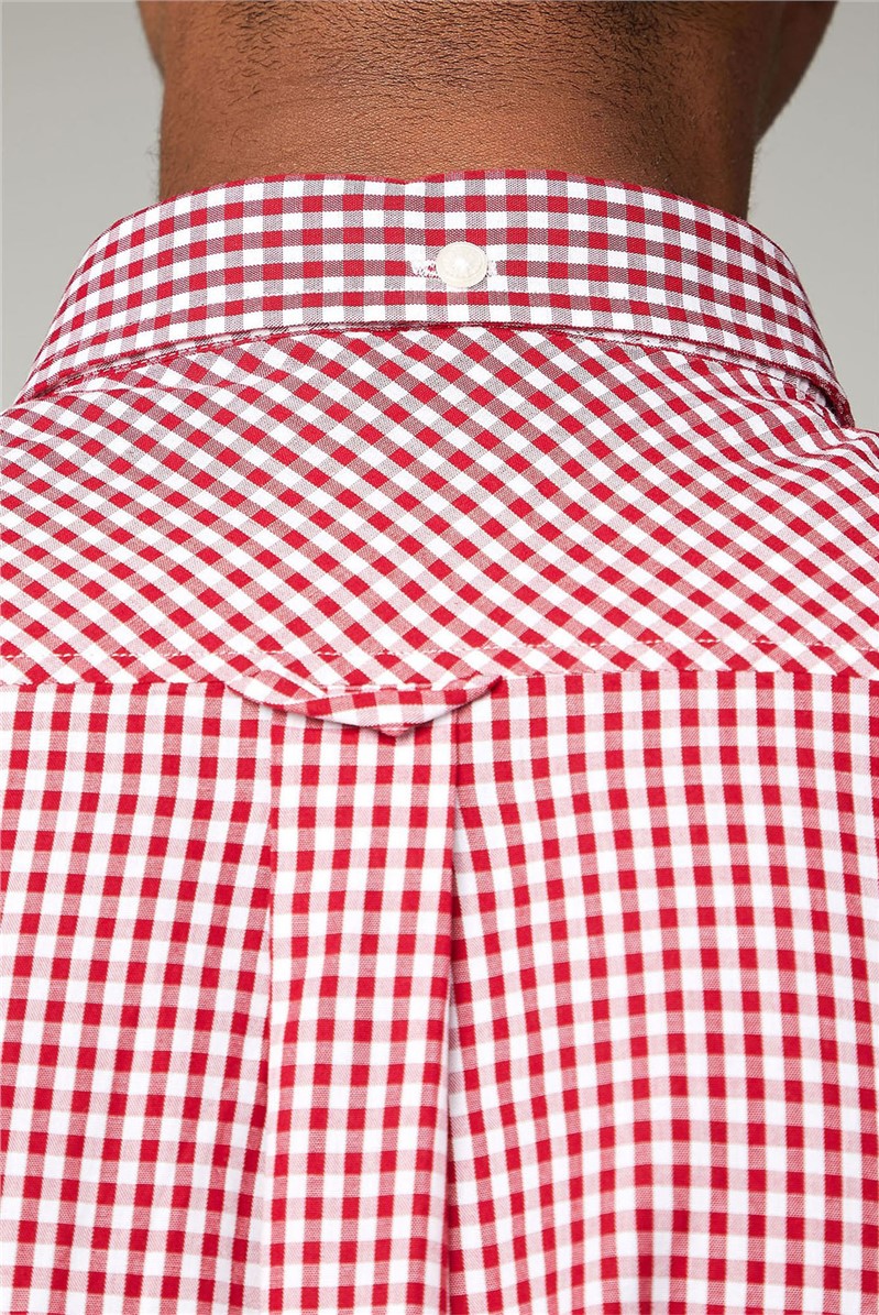  Red Short Sleeved Gingham Shirt