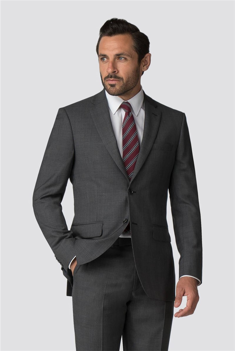 dark grey two piece suit