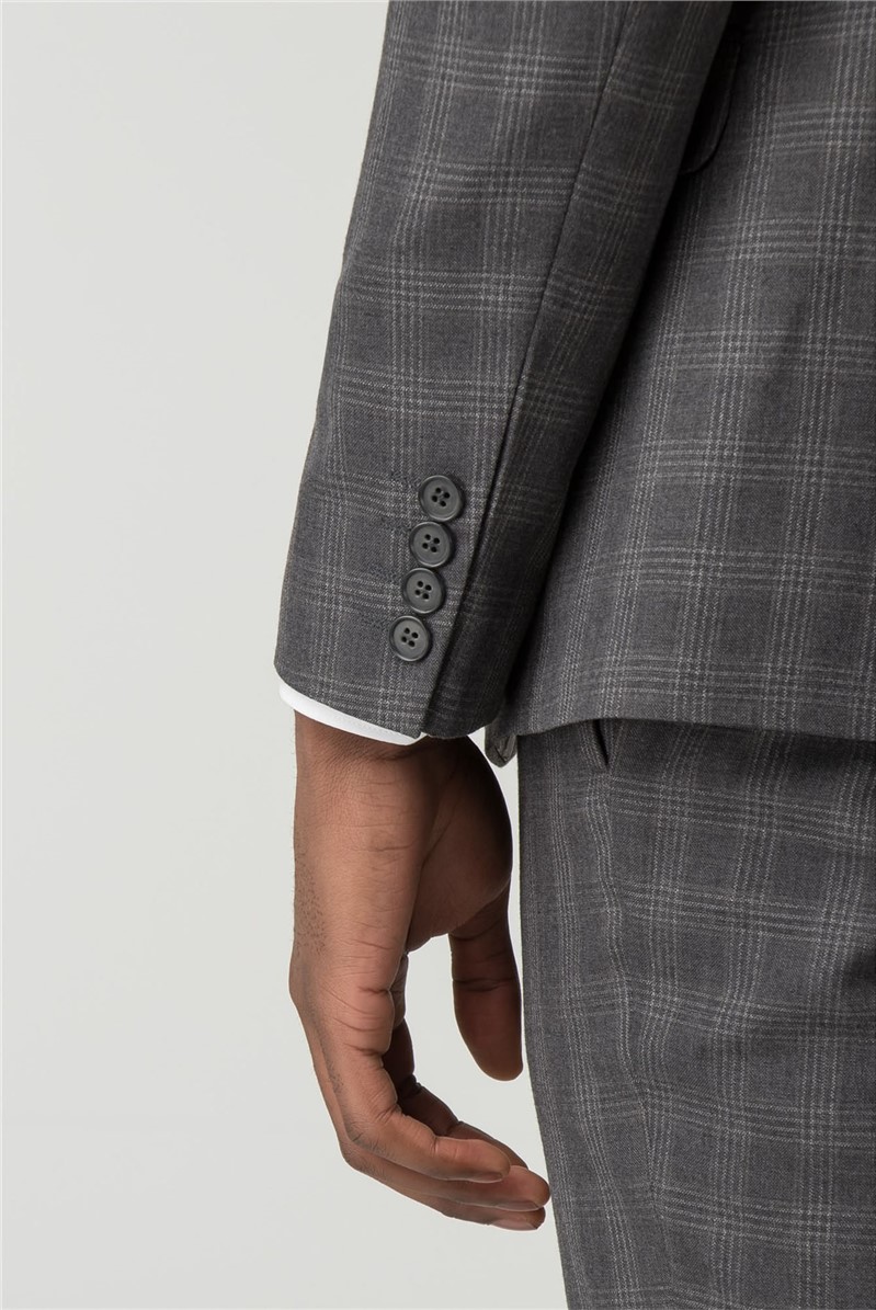  Grey Check Slim Fit Jacket