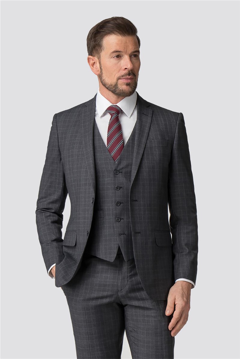 Scott & Taylor | Tailored Charcoal Check Suit | Suit Direct