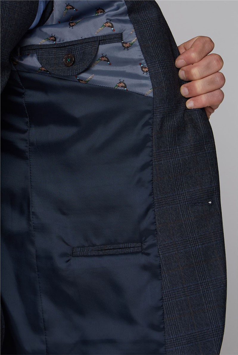  Navy Heritage Check Tailored Jacket