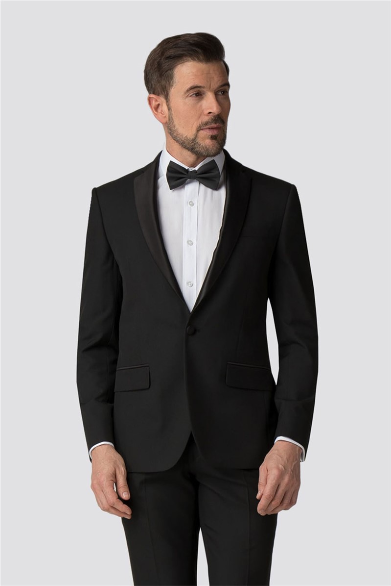  Tailored Fit Black Tuxedo Jacket