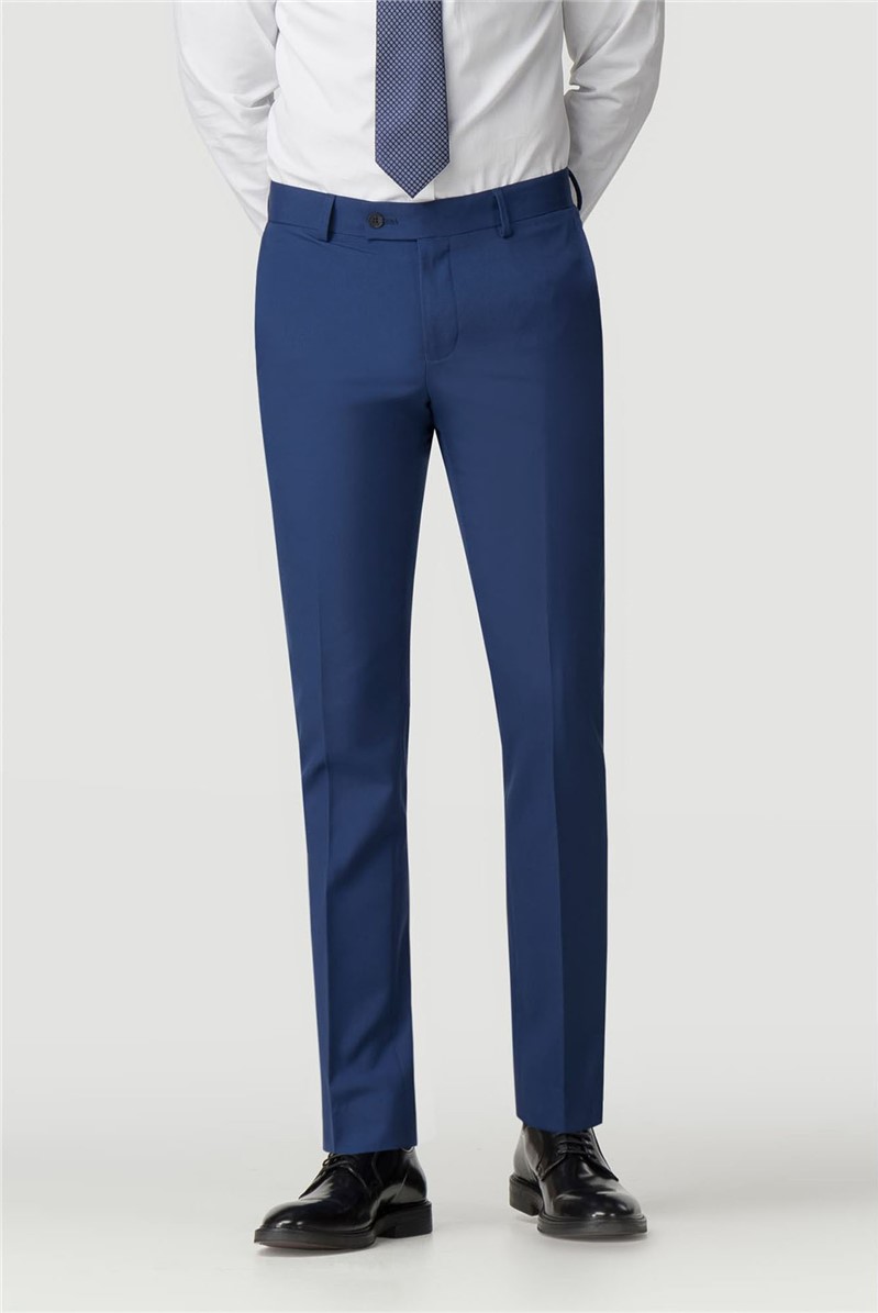 Stvdio Blue Plain Super Slim Fit Brit Suit