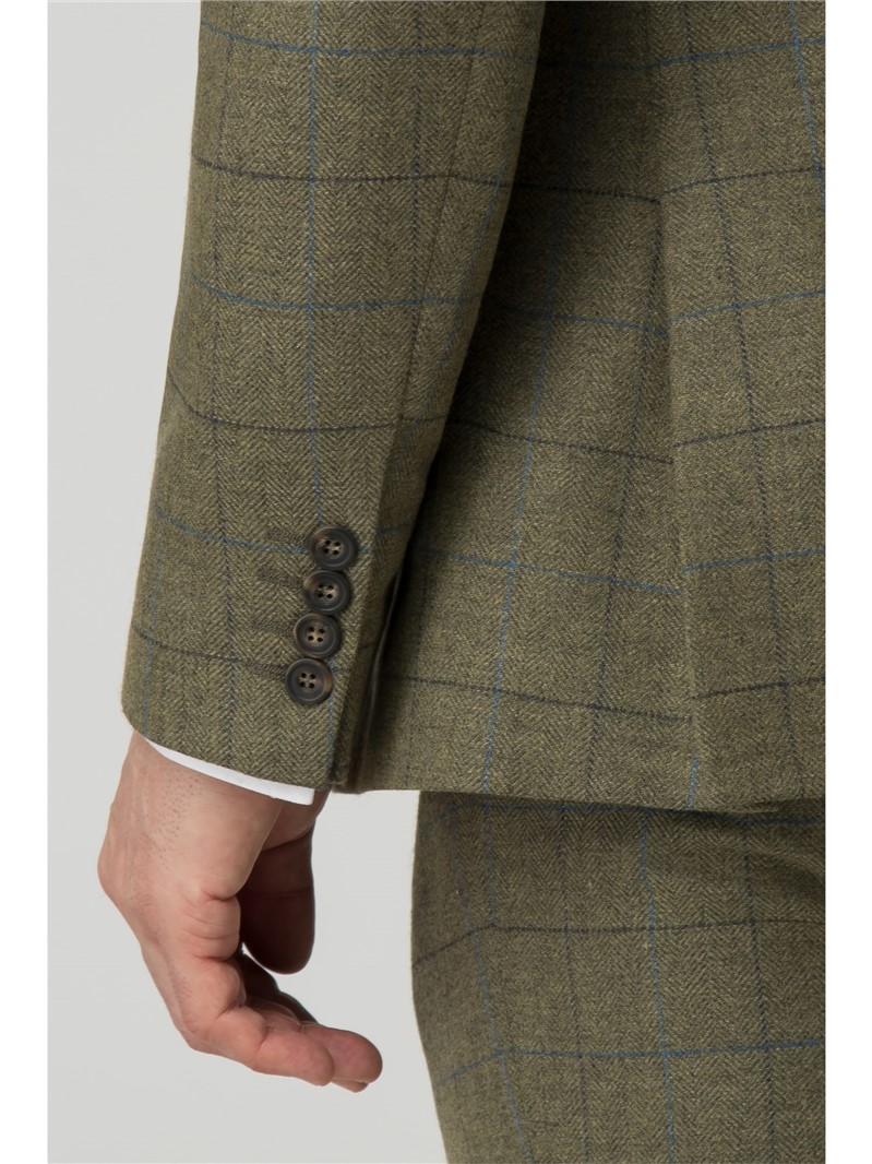  Green Herringbone Check Jacket