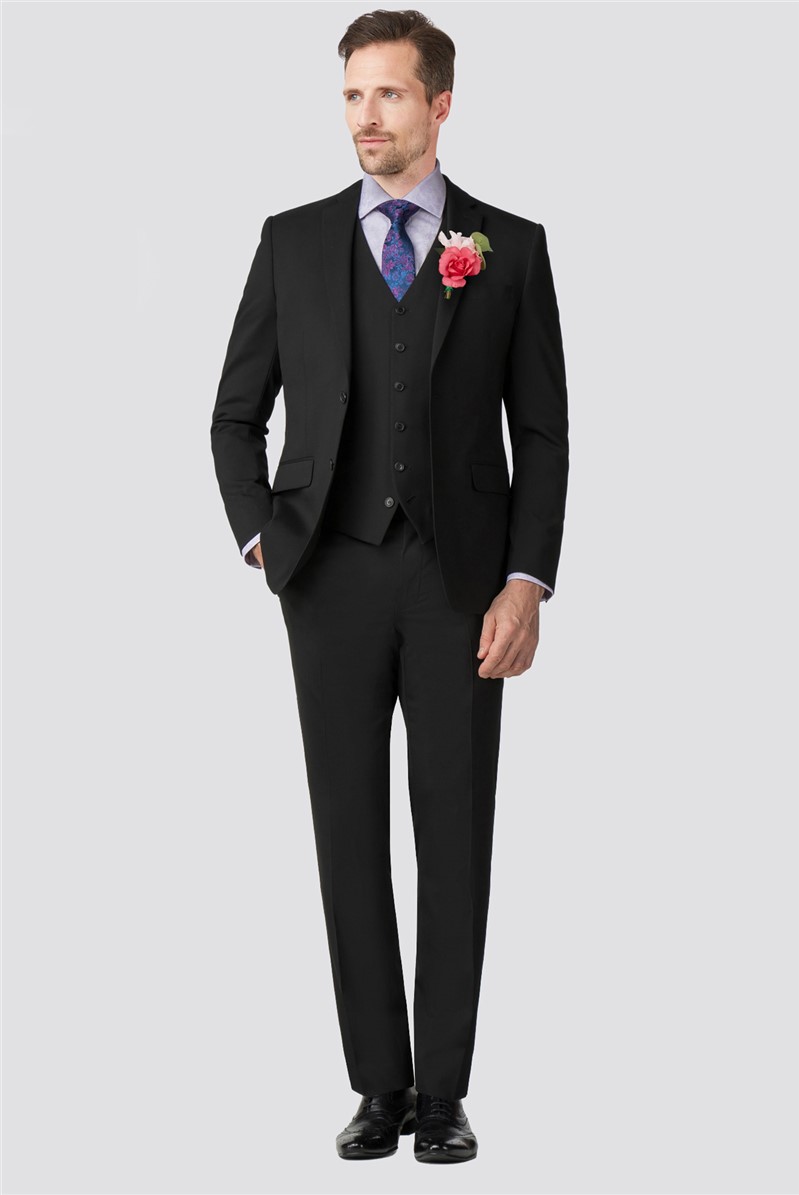 Stvdio Tailored Fit Black Performance Suit Jacket