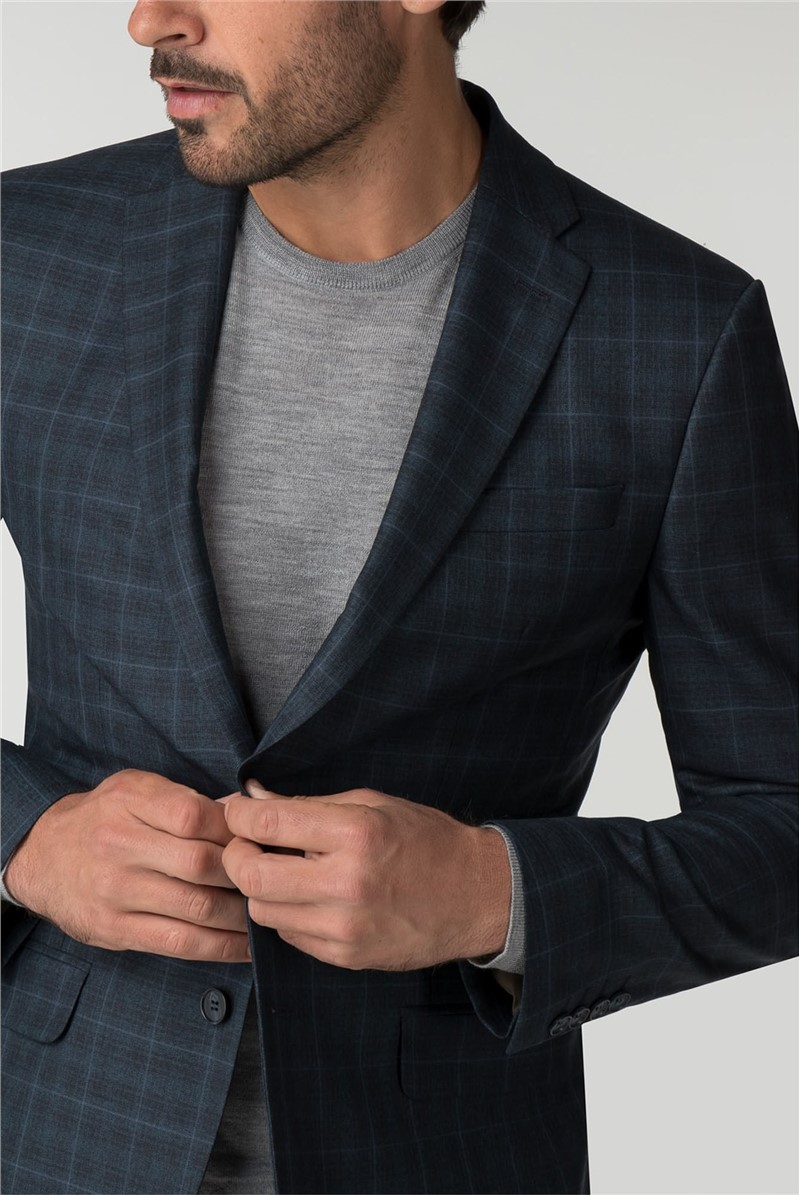  Petrol Windowpane Check Jacket