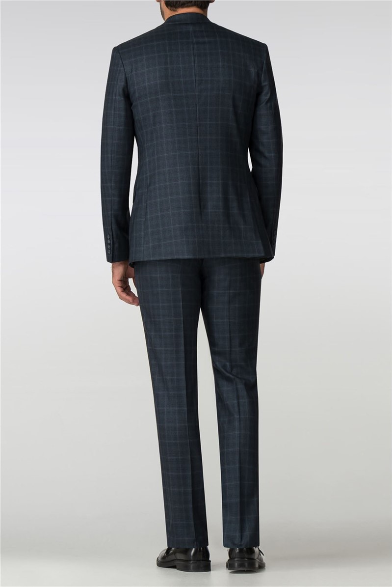  Petrol Windowpane Check Jacket