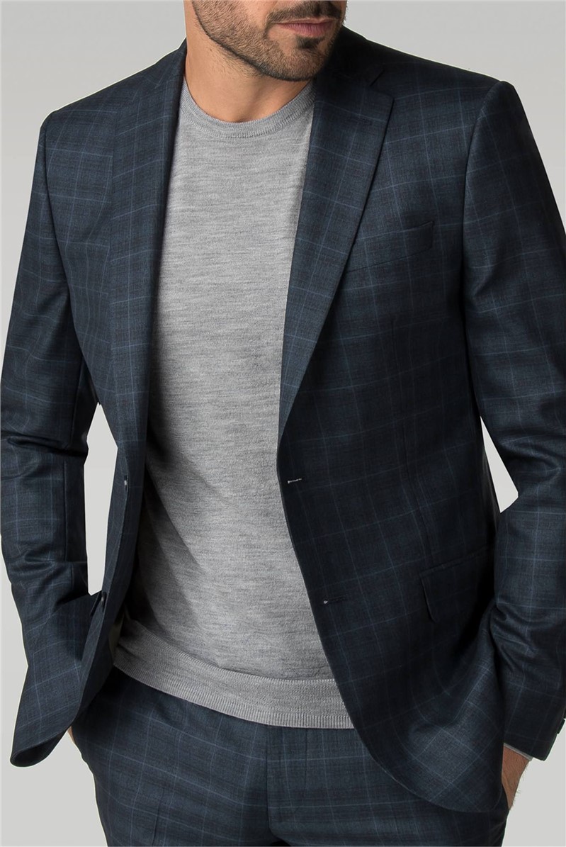  Petrol Windowpane Check Jacket