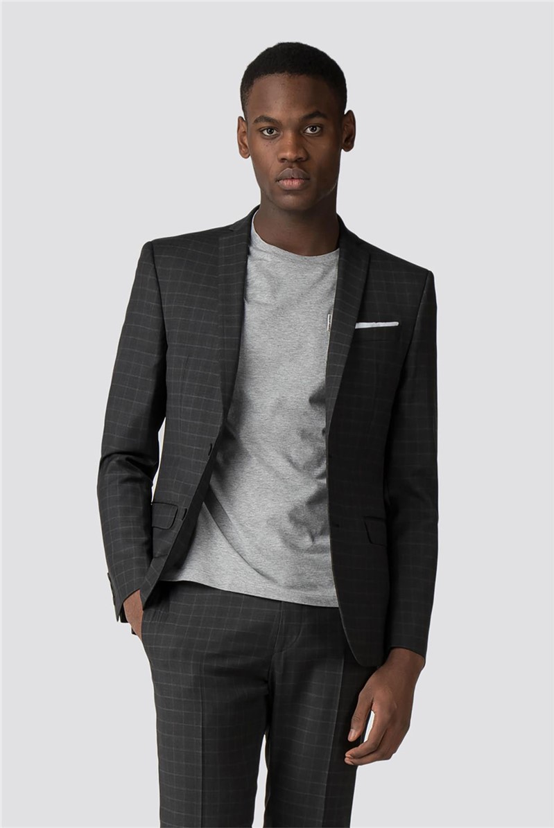 Limehaus | Charcoal Check Skinny Fit Suit Jacket | Suit Direct