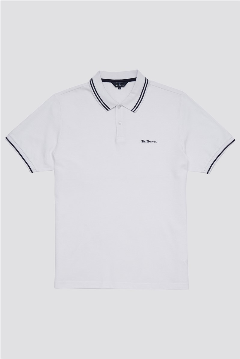  Romford Tipped Polo Shirt - White