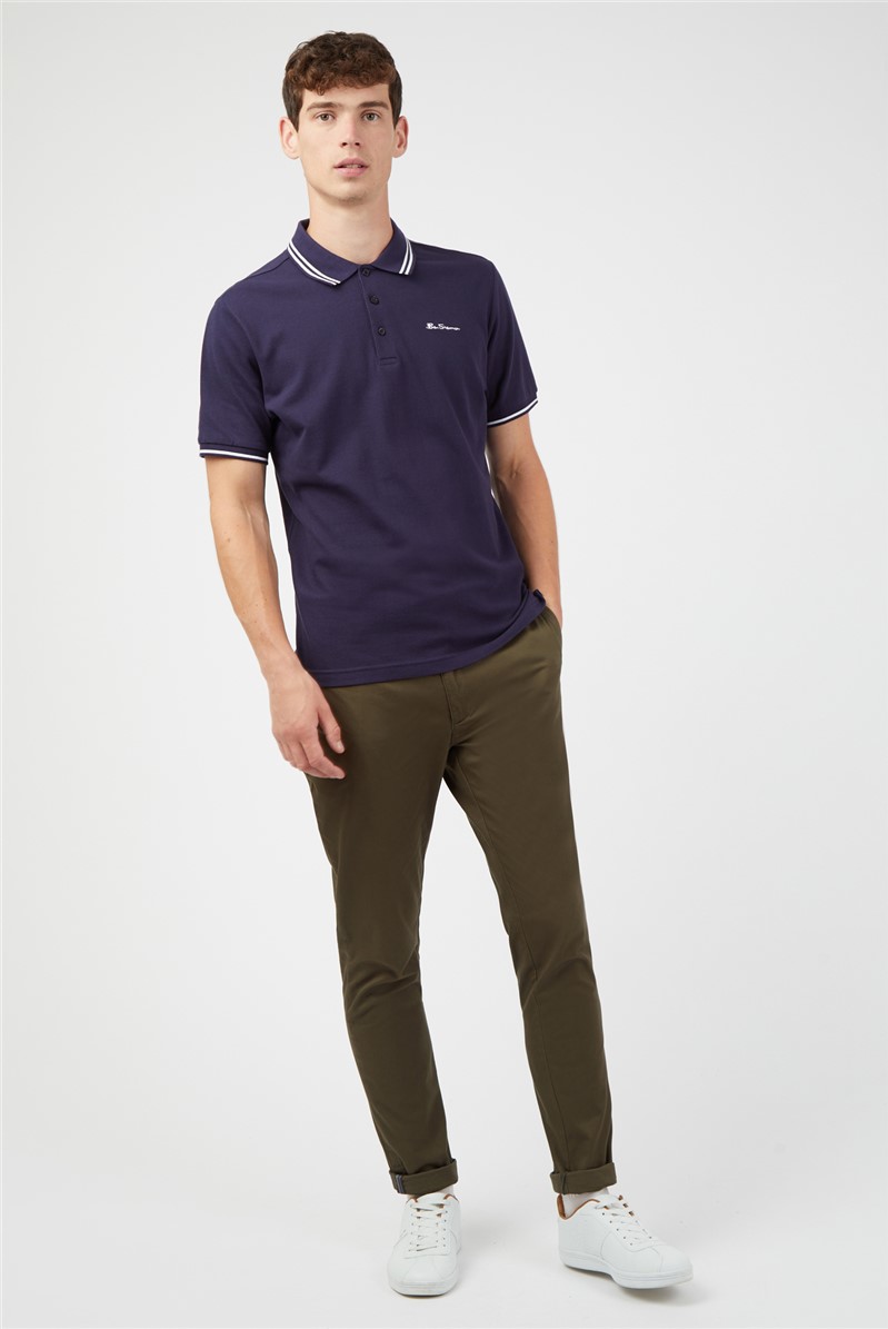  Romford Tipped Polo Shirt - Navy