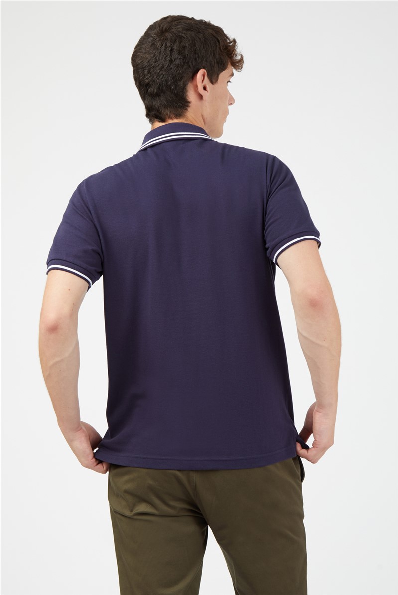  Romford Tipped Polo Shirt - Navy