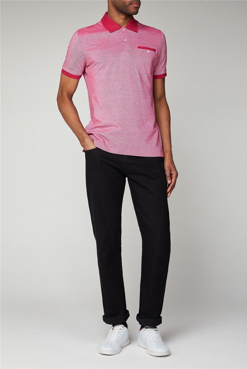  Two Tone Pink Pique Polo Shirt