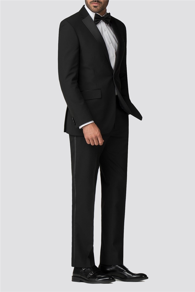 Occasions | Black Regular Fit Tuxedo Trouser | SuitDirect.co.uk