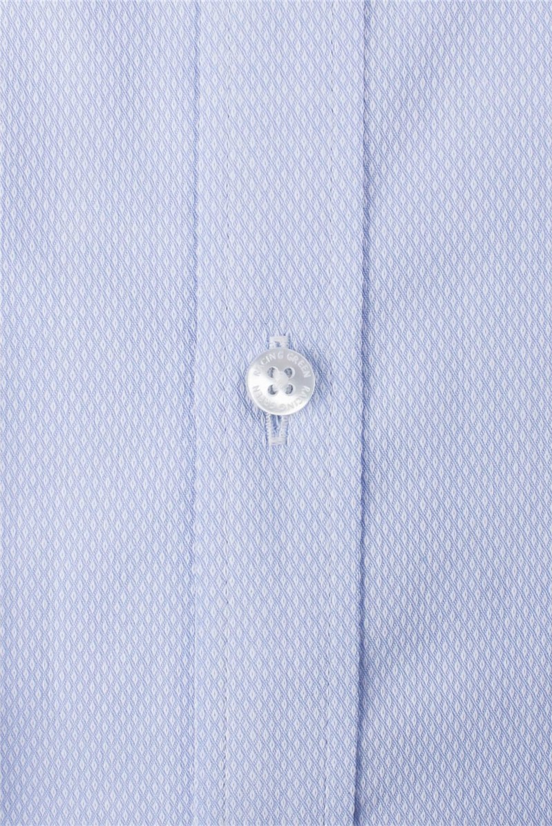  Tailored Fit Single Cuff Blue Victor Textured Shirt