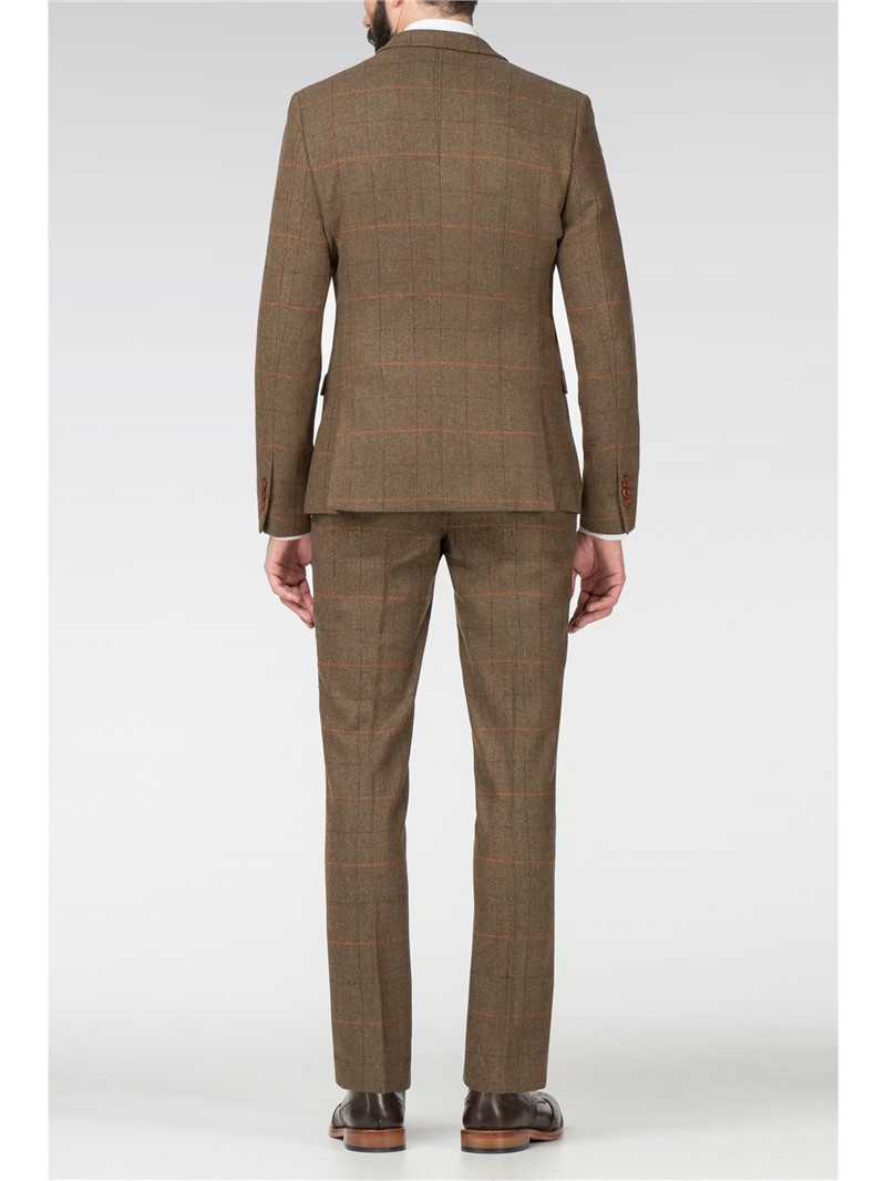 Nelson Brown Tweed Check Slim Fit Jacket