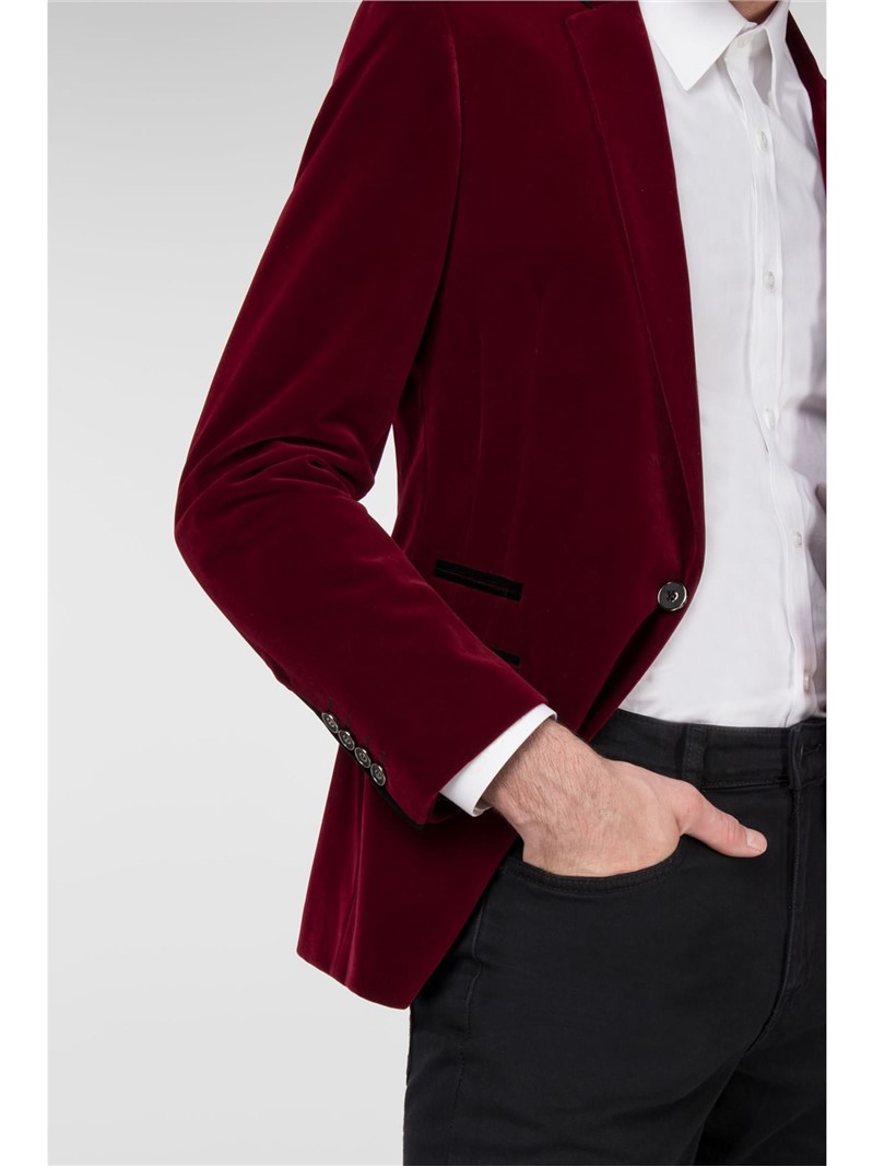 Buy Wine Red Velvet Blazer Suit at Strictly Influential